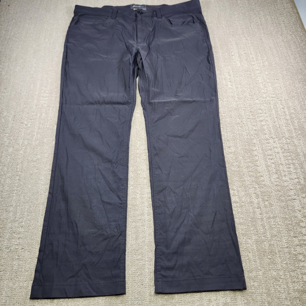 Eddie Bauer Travex Pants Men 40x32 Horizon Guide Chino Gray Stretch Performance